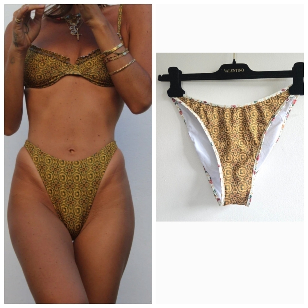 New Heavy Manners "Can't Take My Eyes Of You" High Cut Full Bikini Bottom Med